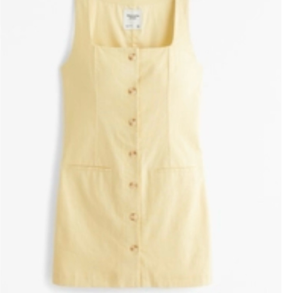 Abercrombie & Fitch Mara Squareneck Linen-Blend Vest Mini Dress